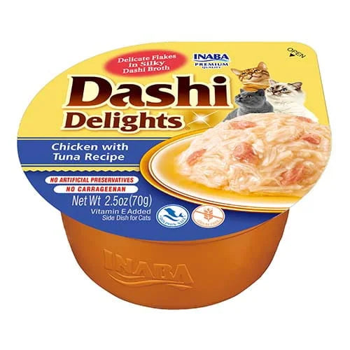 Inaba Dashi Delights Uzupełniająca karma dla kotów kurczak, tuńczyk (70g)