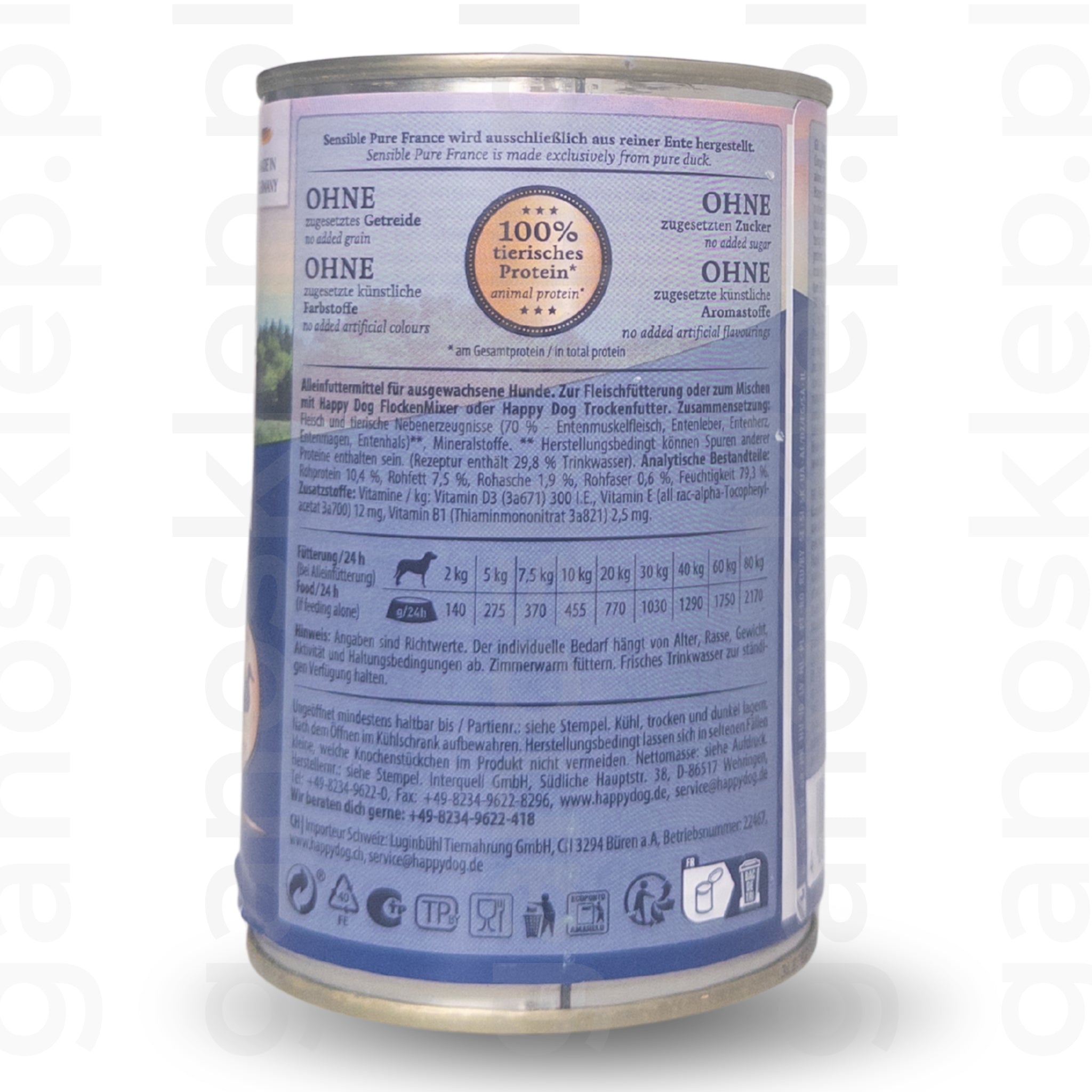 Happy Dog Sensible Pure France mokra karma Kaczka (200g, 400g, 800g)