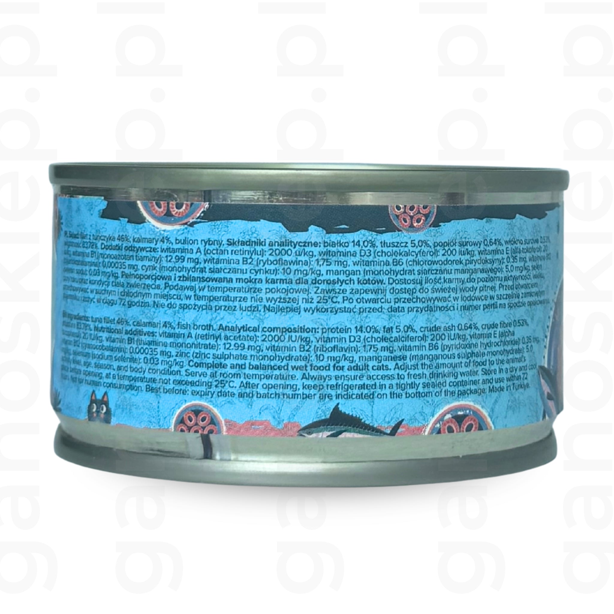 Tuńczyk z kalmarami w bulionie (80g)