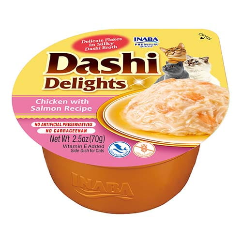 Inaba Dashi Delights Uzupełniająca karma dla kotów kurczak, łosoś (70g)