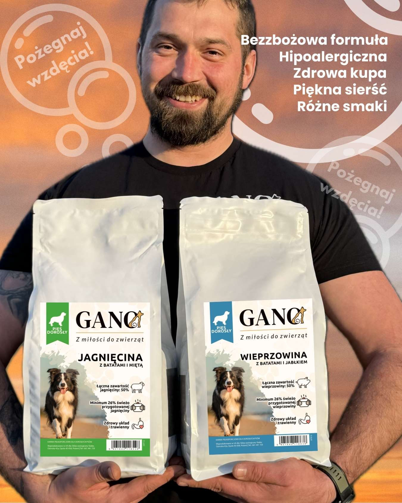 GANO Grainfree Wieprzowina z batatami i jabłkiem (Wszystkie rasy) – (100g, 2kg, 12kg)