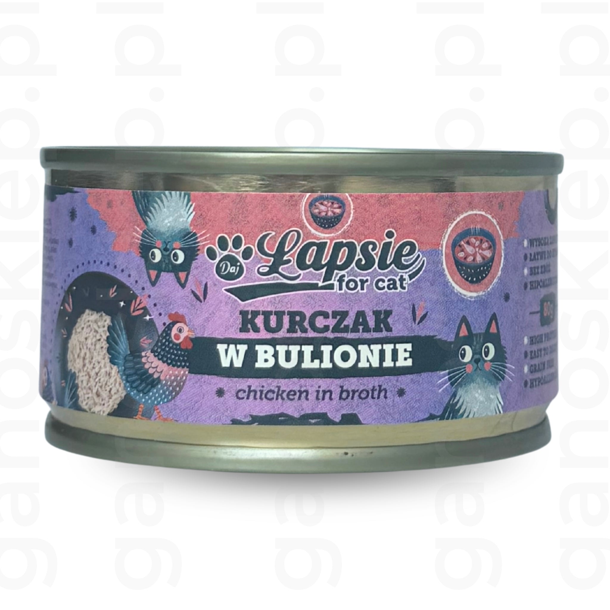 ŁAŁAPSIE mokra karma dla kota Kurczak w bulionie (80g)