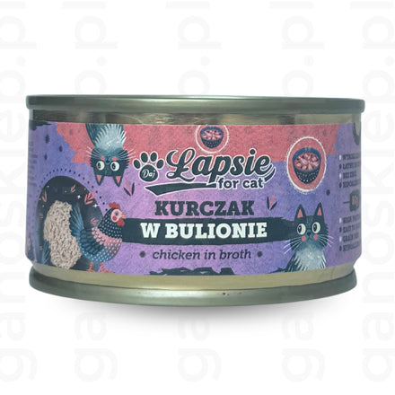 ŁAPSIE mokra karma dla kota Kurczak w bulionie (80g)