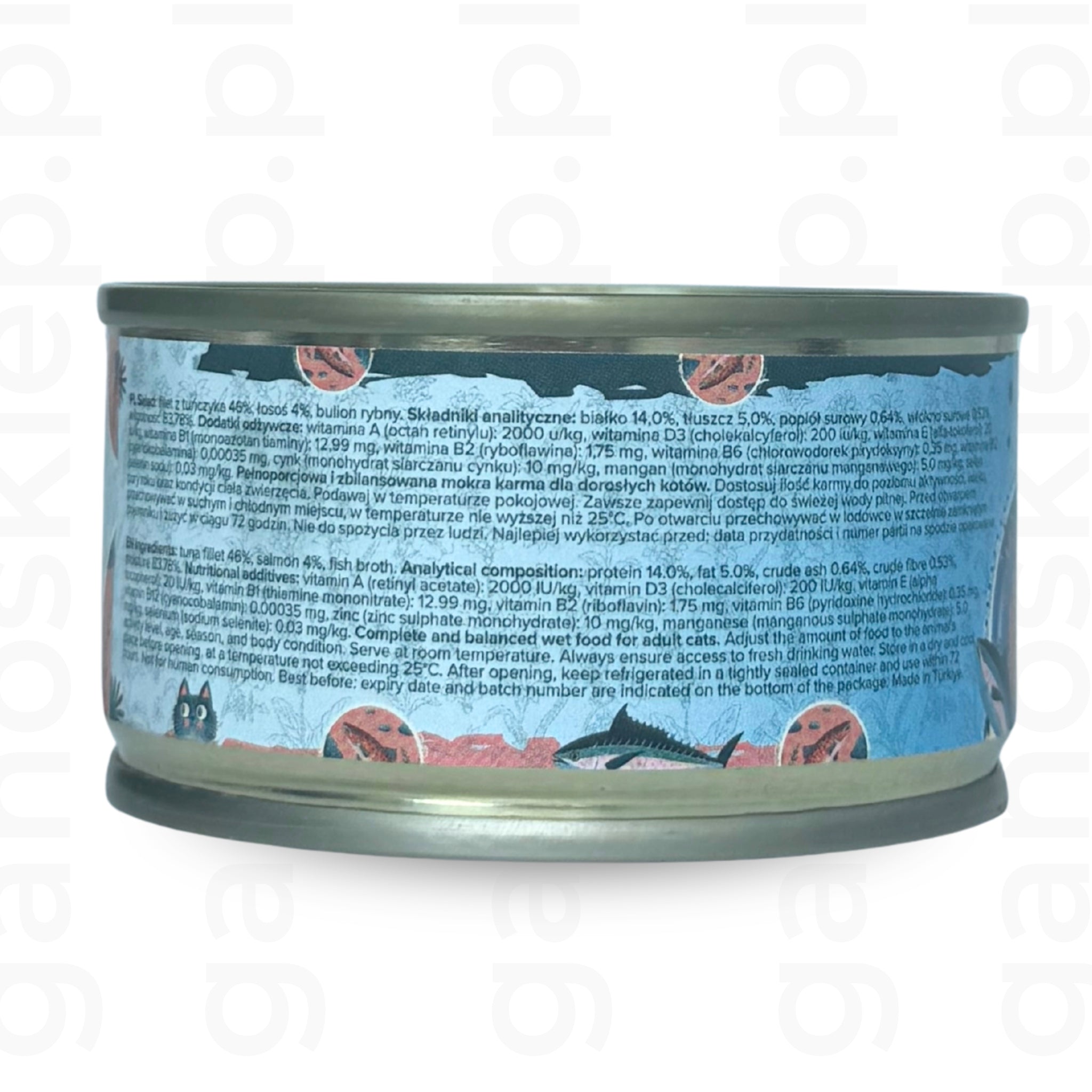 Tuńczyk z łososiem w bulionie (80g)