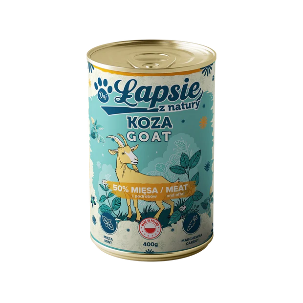 ŁAPSIE mokra karma kozina z miętą (400g)