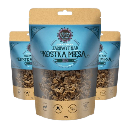 Trzypsy Zachwyt nad kostką mięsa – jeleń (70g)
