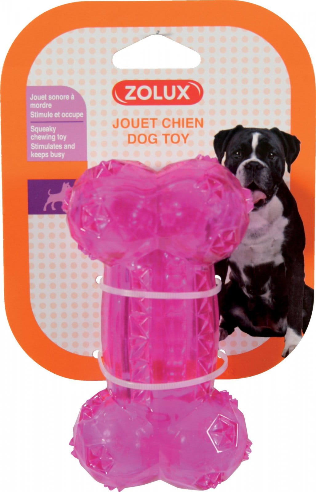 ZOLUX Zabawka dla psa kość TPR POP – różowa (12cm, 14cm)