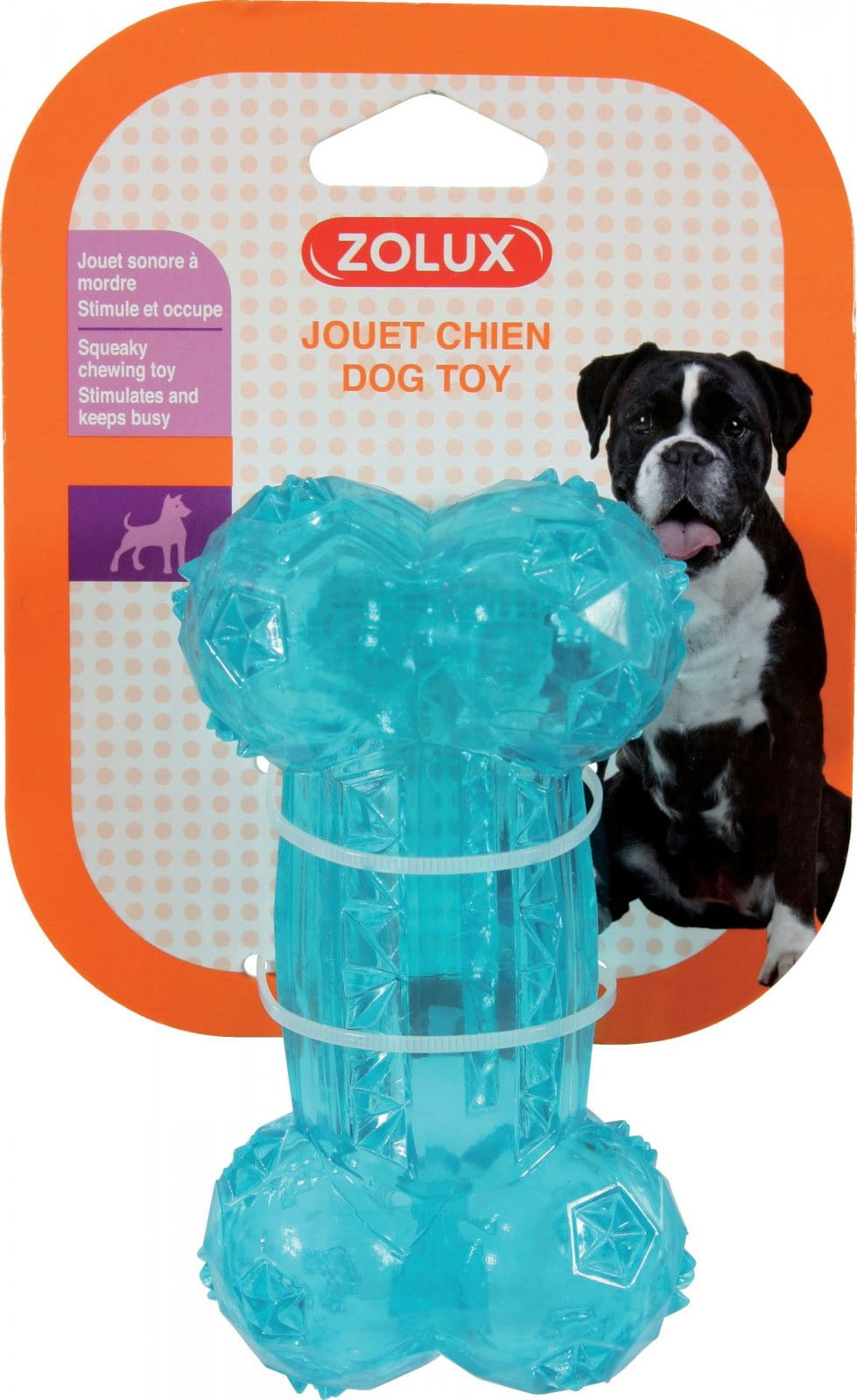 ZOLUX Zabawka dla psa kość TPR POP – niebieska (12cm, 14cm)