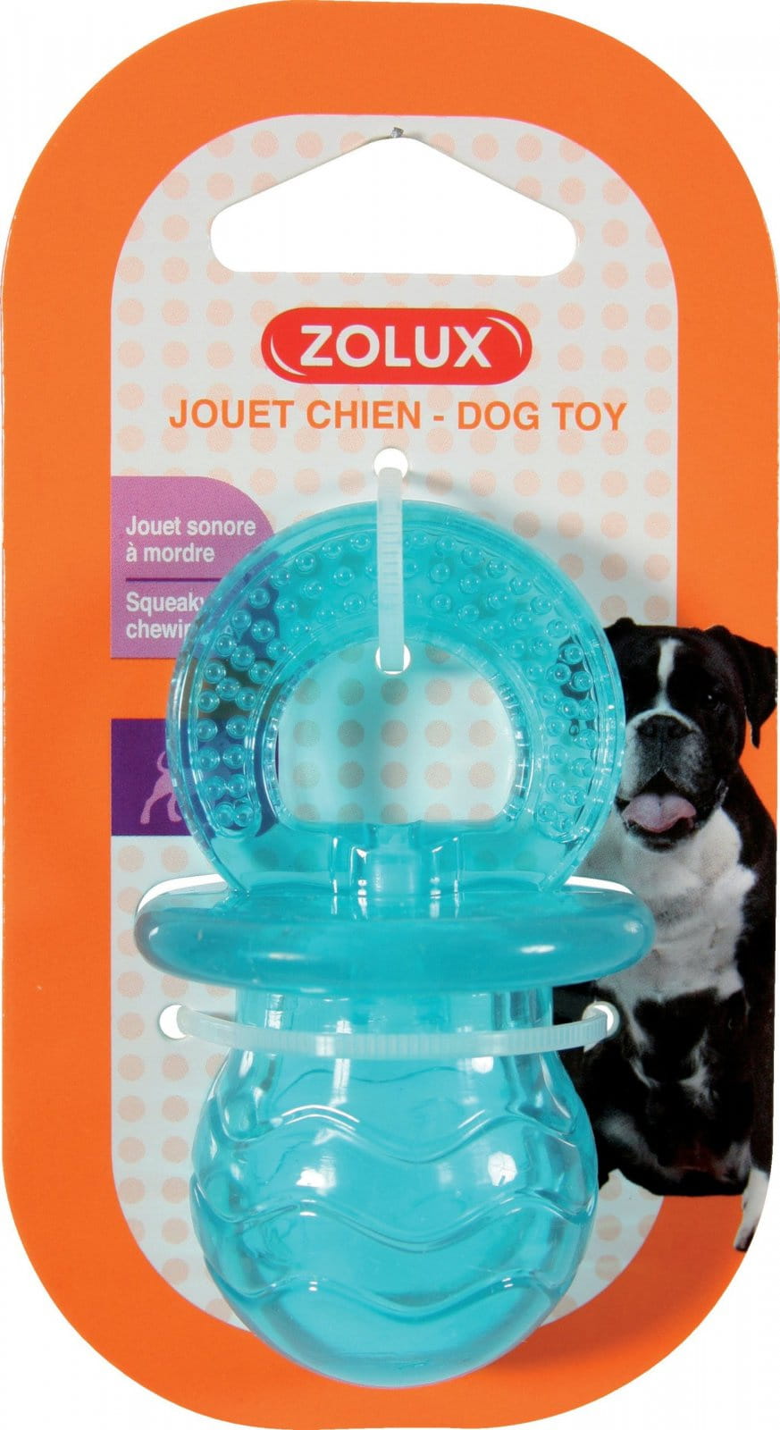 ZOLUX Zabawka dla psa smoczek TPR POP – niebieska (7.5 cm, 10cm)
