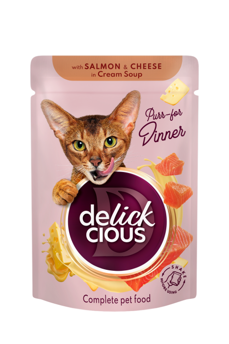 Delickcious Paski z łososiem i serem w zupie krem (85g)
