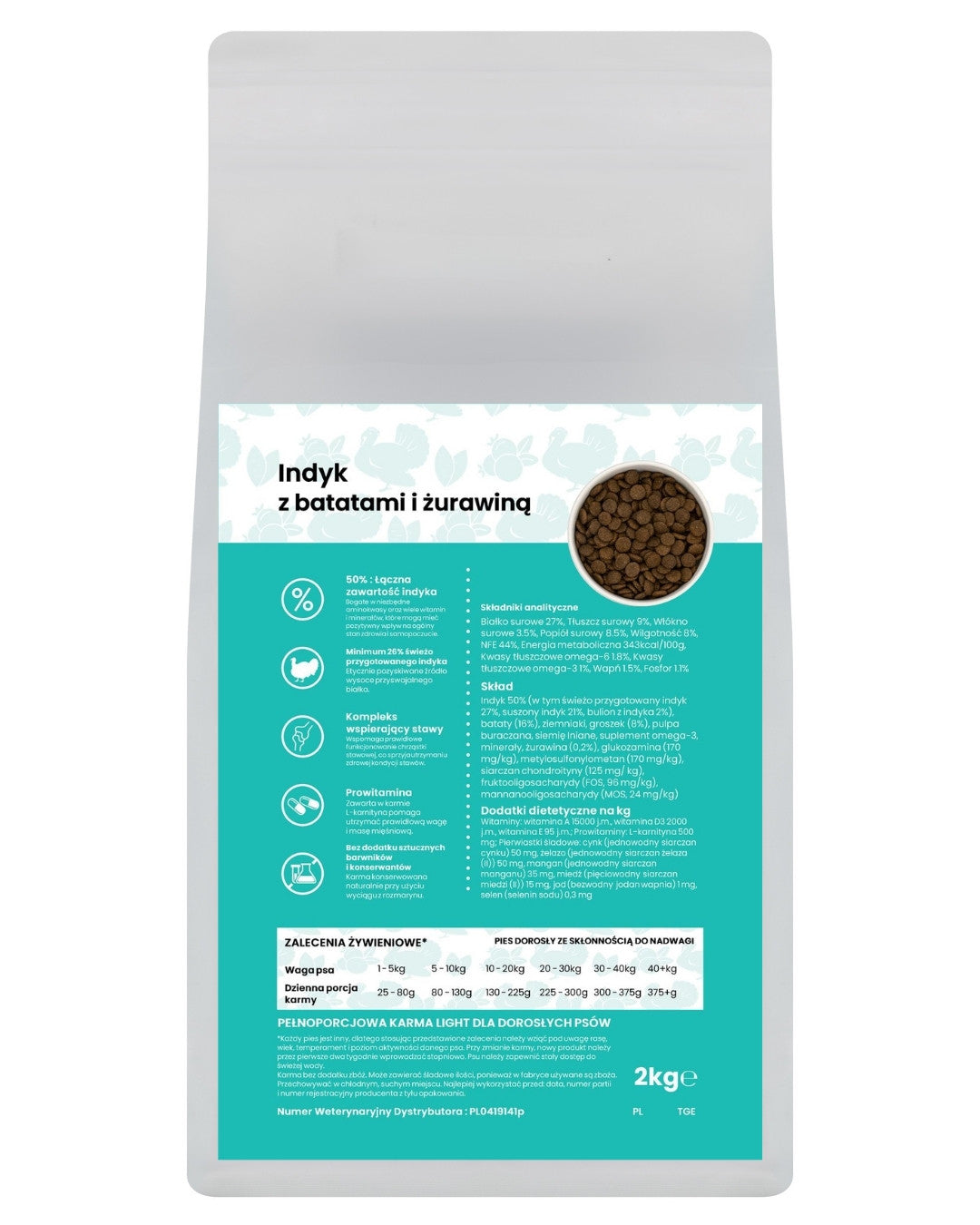 GANO Grainfree  Indyk z batatami i żurawiną (Wszystkie rasy – Senior/Light) – (12kg)