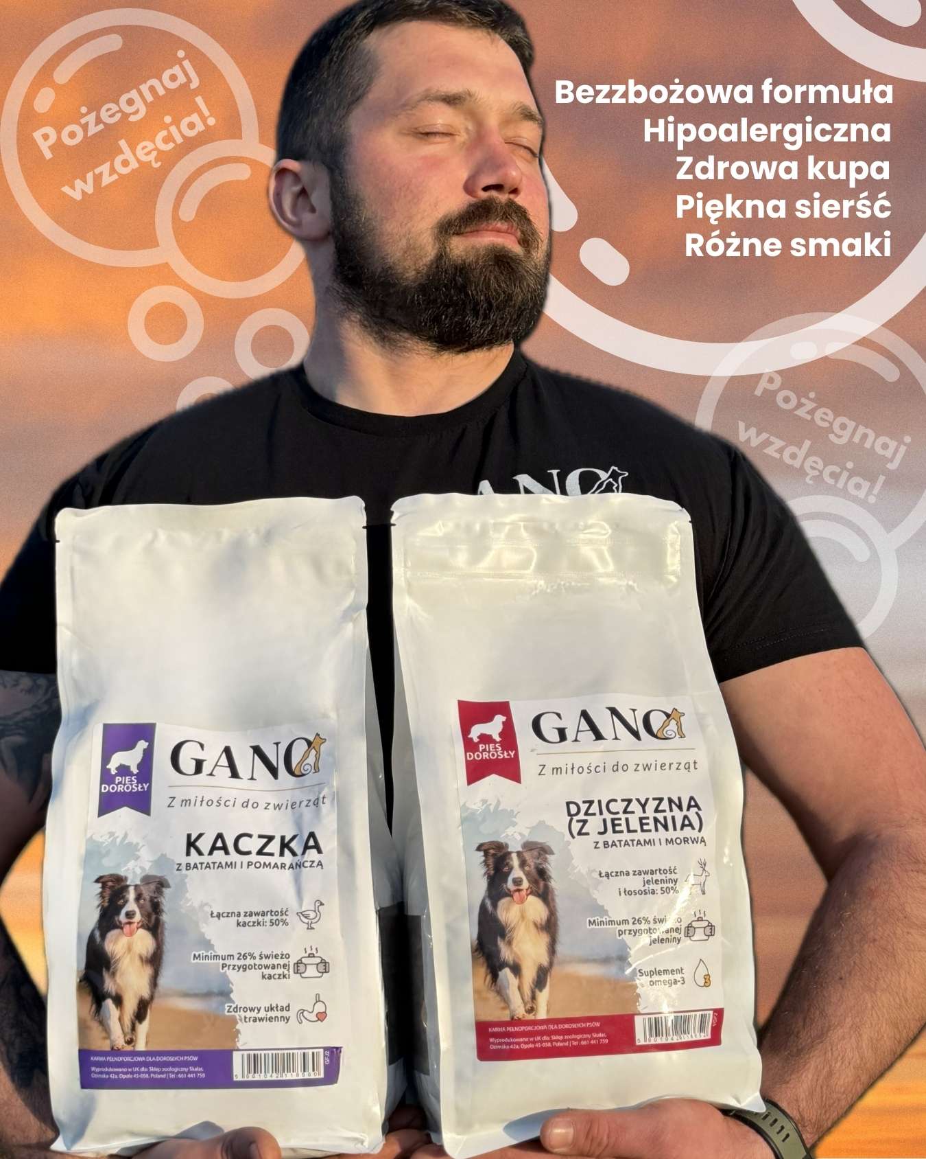 GANO Grainfree Kaczka z batatami i pomarańczą (Wszystkie rasy) – (2kg, 12kg)