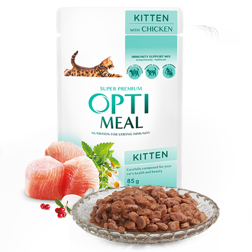 OPTI MEAL mokra karma dla kociąt z kurczakiem (85g)