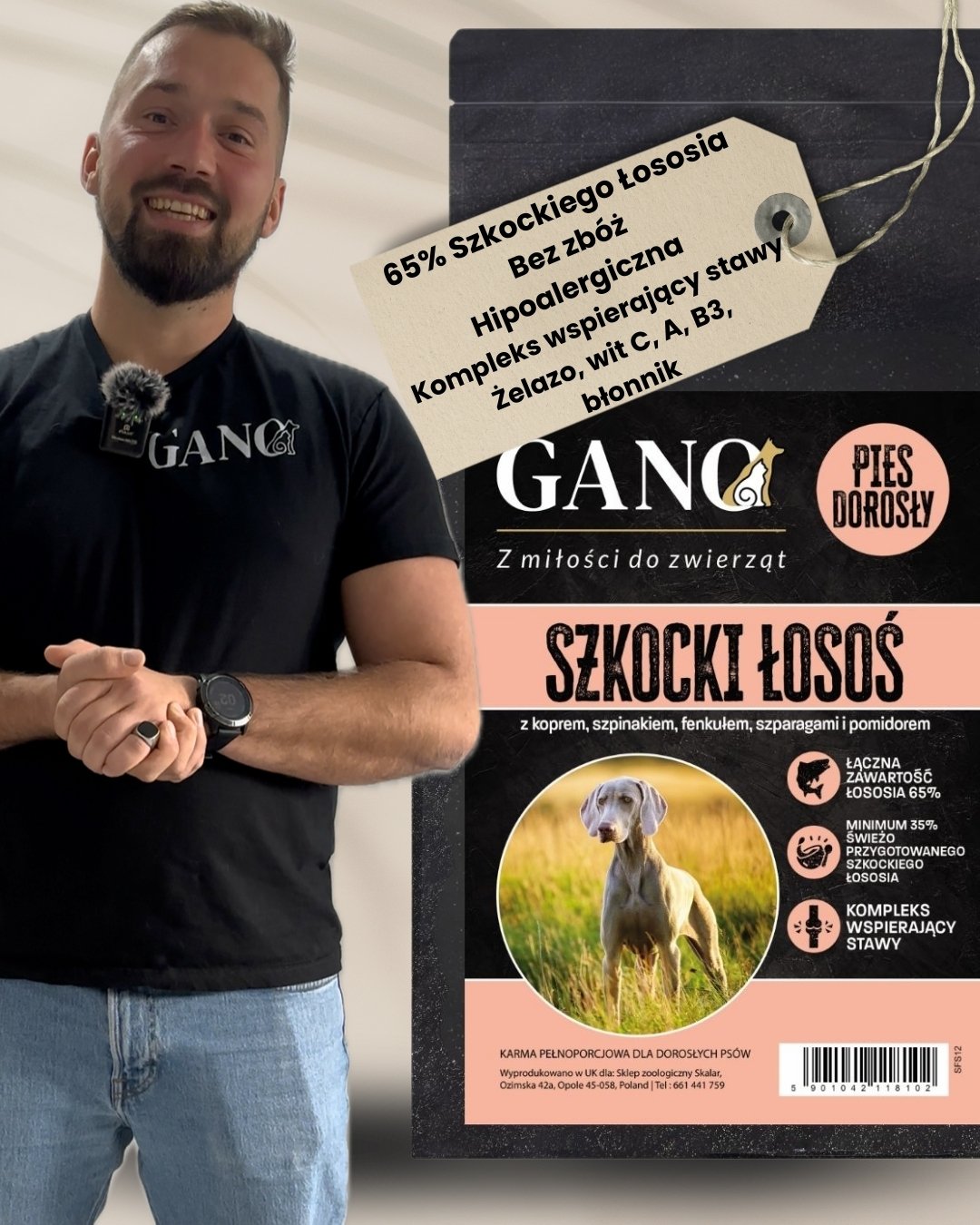 GANO Superfood Szkocki łosoś z warzywami (Wszystkie rasy) – (100g, 12kg)