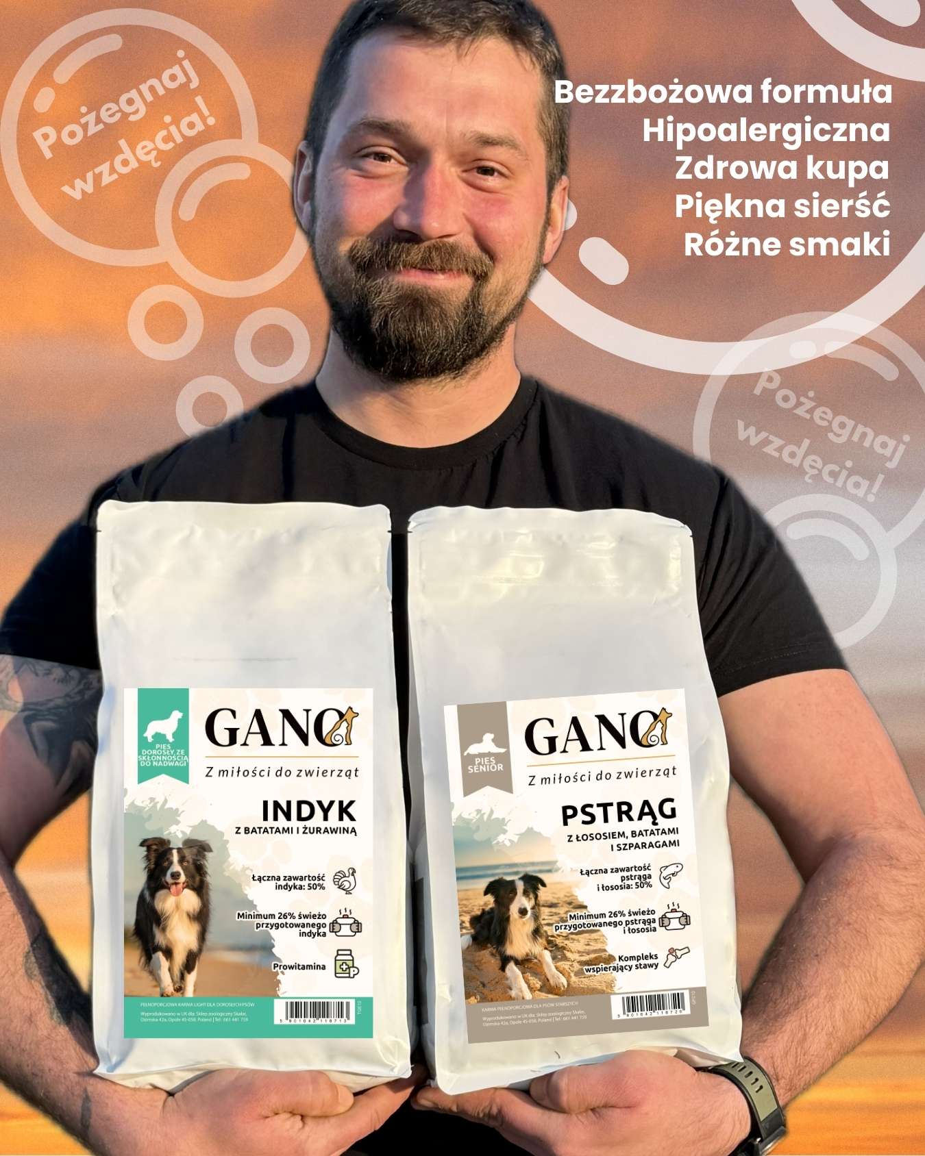 GANO Grainfree  Indyk z batatami i żurawiną (Wszystkie rasy – Senior/Light) – (12kg)