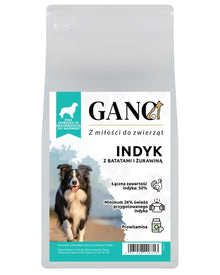 GANO Grainfree  Indyk z batatami i żurawiną (Wszystkie rasy – Senior/Light) – (12kg)