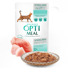 OPTI MEAL mokra karma z indykiem i filetem z kurczaka w galaretce z dyni (85g)